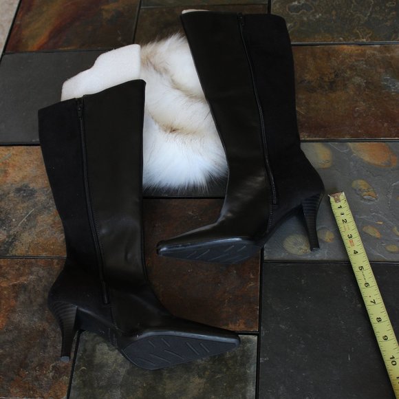 NWOT - Patent/Suede Heeled Tall Boots, size 6 - Picture 6 of 8